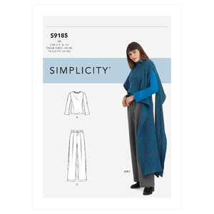 Simplicity Sewing Pattern S9185 Misses&#39; Knit Top, Pants &amp; Knit Cape Simplicity Sewing Pattern 9185