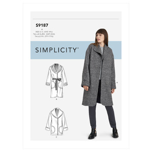 Simplicity Sewing Pattern S9187 Misses&#39; Jacket &amp; Coats Simplicity Sewing Pattern 9187