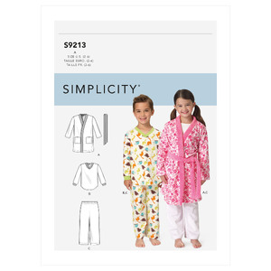 S9213 CHILDREN&#39;S COZYWEAR Simplicity Sewing Pattern 9213