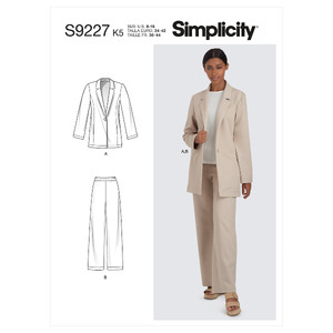 S9227 MISSES&#39; JACKET &amp; PANTS Simplicity Sewing Pattern 9227