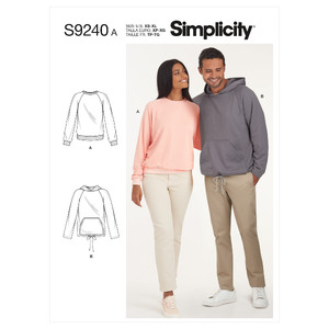 S9240 UNISEX PULLOVER SHIRTS Simplicity Sewing Pattern 9240