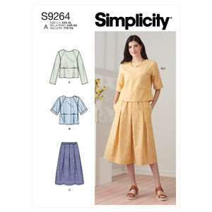 S9264 MISS TOP &amp; PULL-ON SKIRT Simplicity Sewing Pattern 9264