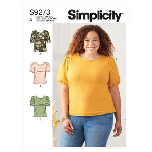 S9273 MISSES&#39; SCOOP NECK TOPS Simplicity Sewing Pattern 9273
