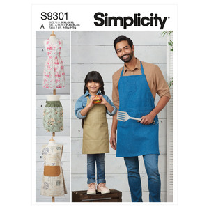 S9301 KIDS' & ADULTS' APRONS Simplicity Sewing Pattern 9301