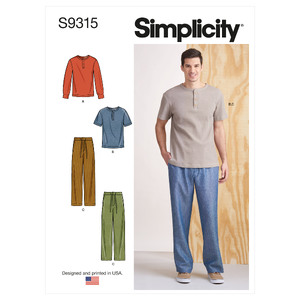 S9315 MENS KNIT TOP &amp; PANT Simplicity Sewing Pattern 9315