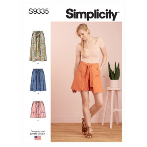 S9335 MISSES&#39; SKIRTS &amp; SKORT Simplicity Sewing Pattern 9335