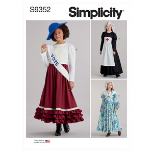 S9352 GIRL COSTUME &amp; FACE CVER Simplicity Sewing Pattern 9352