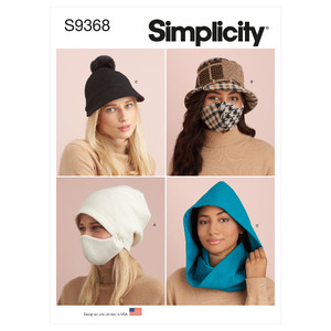 S9368 HAT, INFNTY SCARF &amp; MASK Simplicity Sewing Pattern 9368