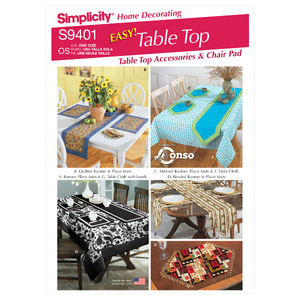 S9401 TABLETOP ACCESSORIES Simplicity Sewing Pattern 9401