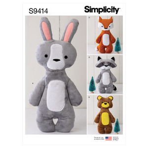 S9414 STUFFED ANIMALS Simplicity Sewing Pattern 9414