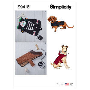 S9416 DOG COATS Simplicity Sewing Pattern 9416