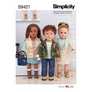 S9421 18&quot; DOLL CLOTHES Simplicity Sewing Pattern 9421