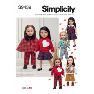 S9439 18&quot; DOLL CLOTHES Simplicity Sewing Pattern 9439