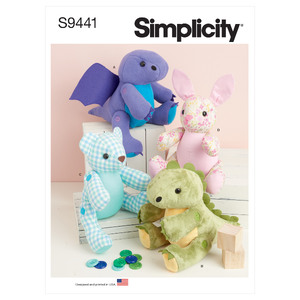 S9441 13&quot; PLUSHIES Simplicity Sewing Pattern 9441