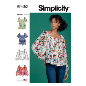 S9452 MISSES' TOPS Simplicity Sewing Pattern 9452