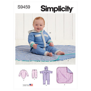 S9459 BABY JMPST, PNT, BLANKET Simplicity Sewing Pattern 9459