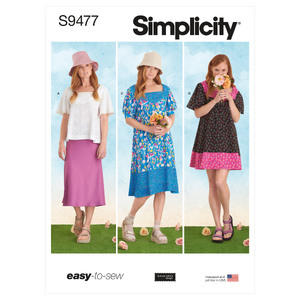 S9477 MISSES&#39; TOP AND DRESSES Simplicity Sewing Pattern 9477