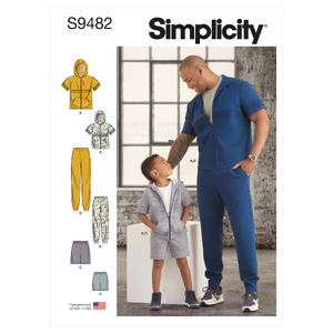 S9482 BOYS&#39; &amp; MEN&#39;S TRACKSUIT Simplicity Sewing Pattern 9482