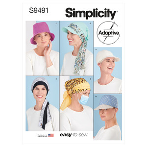 S9491 CHEMO HEAD COVERINGS Simplicity Sewing Pattern 9491