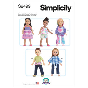 S9499 18&quot; DOLL CLOTHES Simplicity Sewing Pattern 9499