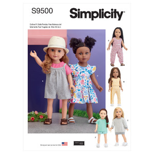 S9500 18&quot; DOLL CLOTHES Simplicity Sewing Pattern 9500