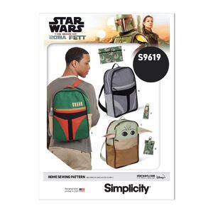 Simplicity Sewing Pattern S9619 Disney Star Wars Backpacks and Accessories