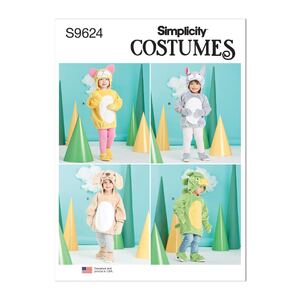 Simplicity Sewing Pattern S9624 Toddlers&#39; Animal Costumes Sizes 1/2 to 4