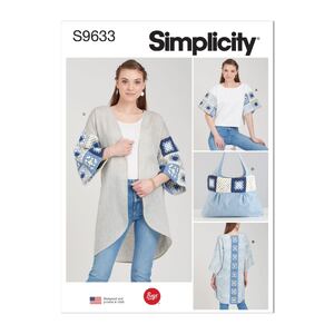 Simplicity Sewing Pattern S9633 Misses&#39; Crochet and Sew Top, Jacket and Bag