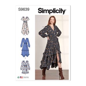 Simplicity Sewing Pattern S9639u5 Misses’ Midi Wrap Dress size 16-24