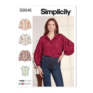 Simplicity Sewing Pattern S9646k5 Misses’ Button Down Top size 8-16