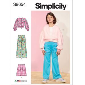 Simplicity Sewing Pattern S9654 Children&#39;s and Girls&#39; Jacket, Trousers and Skirt