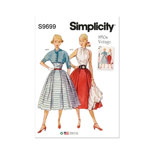 Simplicity Sewing Pattern S9699 Misses’ Vintage Skirt Blouse &amp; Jacket Sizes 6-14