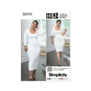 Simplicity Sewing Pattern S9701 Misses’ Knit Dress in Two Lengths by Mimi G Style Sizes 8-16