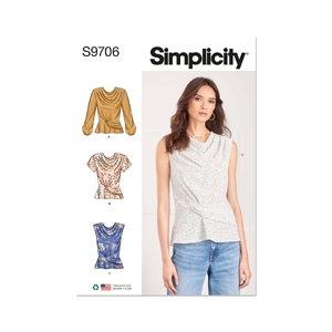 Simplicity Sewing Pattern S9706(Y5) Misses’ Tops Sizes 18-26