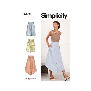 Simplicity Sewing Pattern S9710(K5) Misses’ Skirts Sizes 8-16