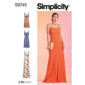 Simplicity Sewing Pattern S9745K5 Misses&#39;Slip Dress in Three Lengths Sizes 8-16