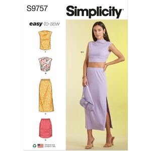 Simplicity Sewing Pattern S9757A Misses&#39; Knit Top &amp; Skirt in Two Lengths Sizes S-XXL