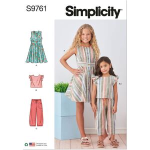 Simplicity Sewing Pattern S9761HH Children&#39;s and Girls&#39; Dress, Top &amp; Pants Sizes 3-6