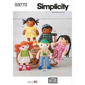 Simplicity Sewing Pattern S9770OS 14 1/2&quot; Cloth Dolls and Clothes