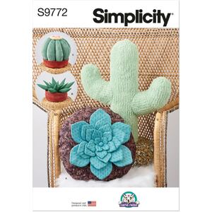 Simplicity Sewing Pattern S9772OS Decorative Succulent and Cactus Plush Pillows