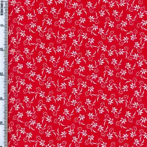 White on Red, The Red &amp; The Black, Cotton Fabric 110cm wide