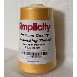 GOLDEN YELLOW Simplicity Overlocker / Sewing Thread 5000m, 100% Spun Polyester