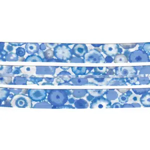 BLUE BLOTCHES Print Cotton Bias Binding, 25mm Single Folded By The Metre