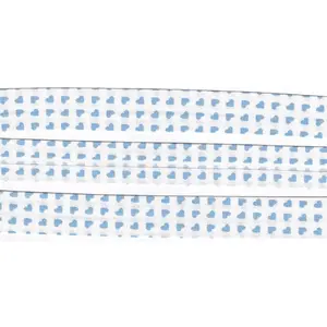 BLUE HEARTS Print Cotton Bias Binding, 25mm Single Folded By The Metre