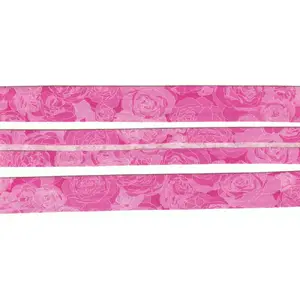 ENGLISH GARDEN PINK Print Cotton Bias Binding, 25mm Single Folded By The Metre