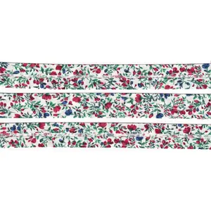 FLORAL HARVEST Print Cotton Bias Binding, 25mm Single Folded By The Metre