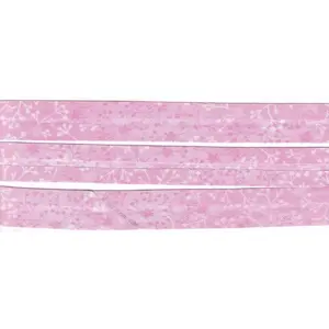 FLUTTER PINK Print Cotton Bias Binding, 25mm Single Folded By The Metre