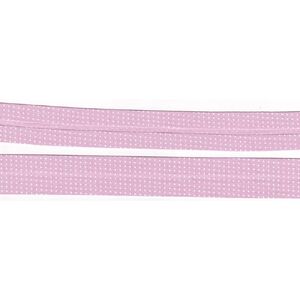 WHITE DOTS on PINK Print Cotton Bias Binding, 25mm Single Folded x 10 Metres