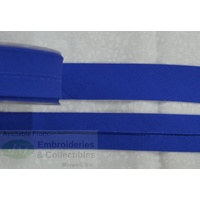 ROYAL BLUE 100% 25mm Cotton Bias Binding Single Folded 10m Pack