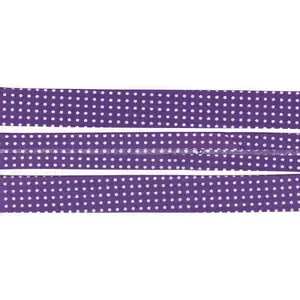 WHITE DOT PURPLE 25mm Cotton Bias Binding Single Folded By The Metre